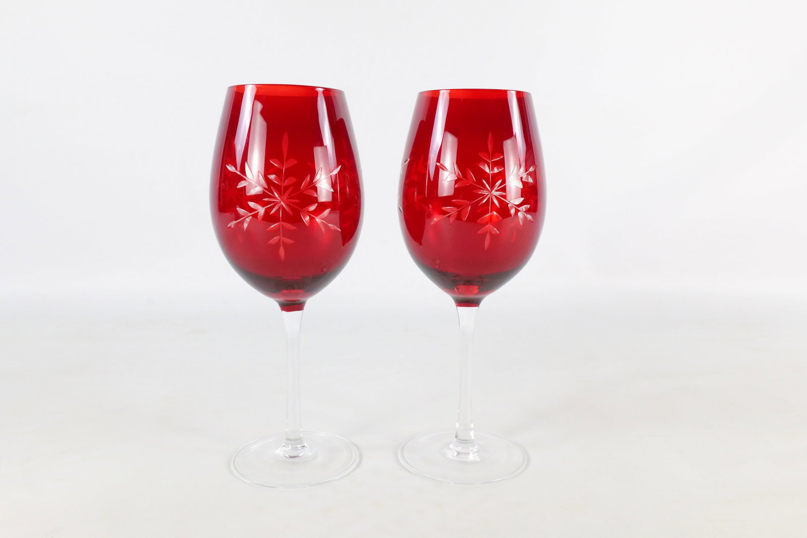 3 Ruby Cut to Clear Glasses - 5