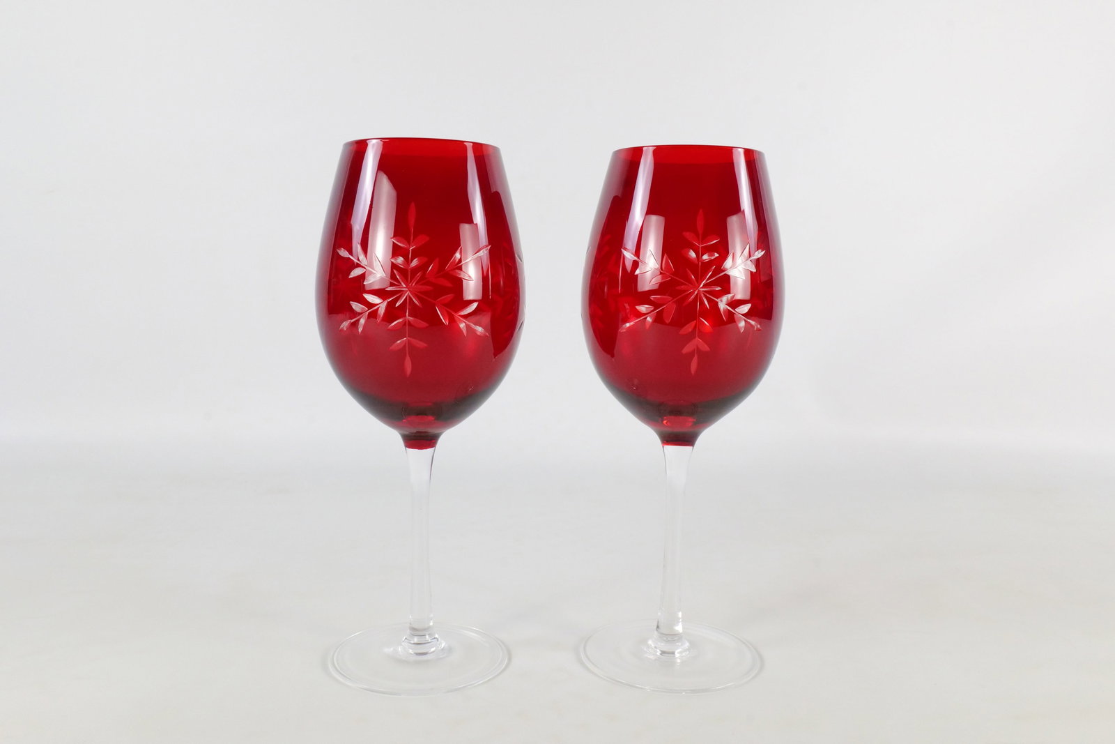 3 Ruby Cut to Clear Glasses - 7