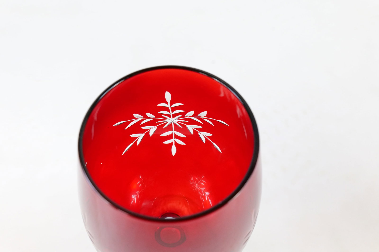 3 Ruby Cut to Clear Glasses - 8
