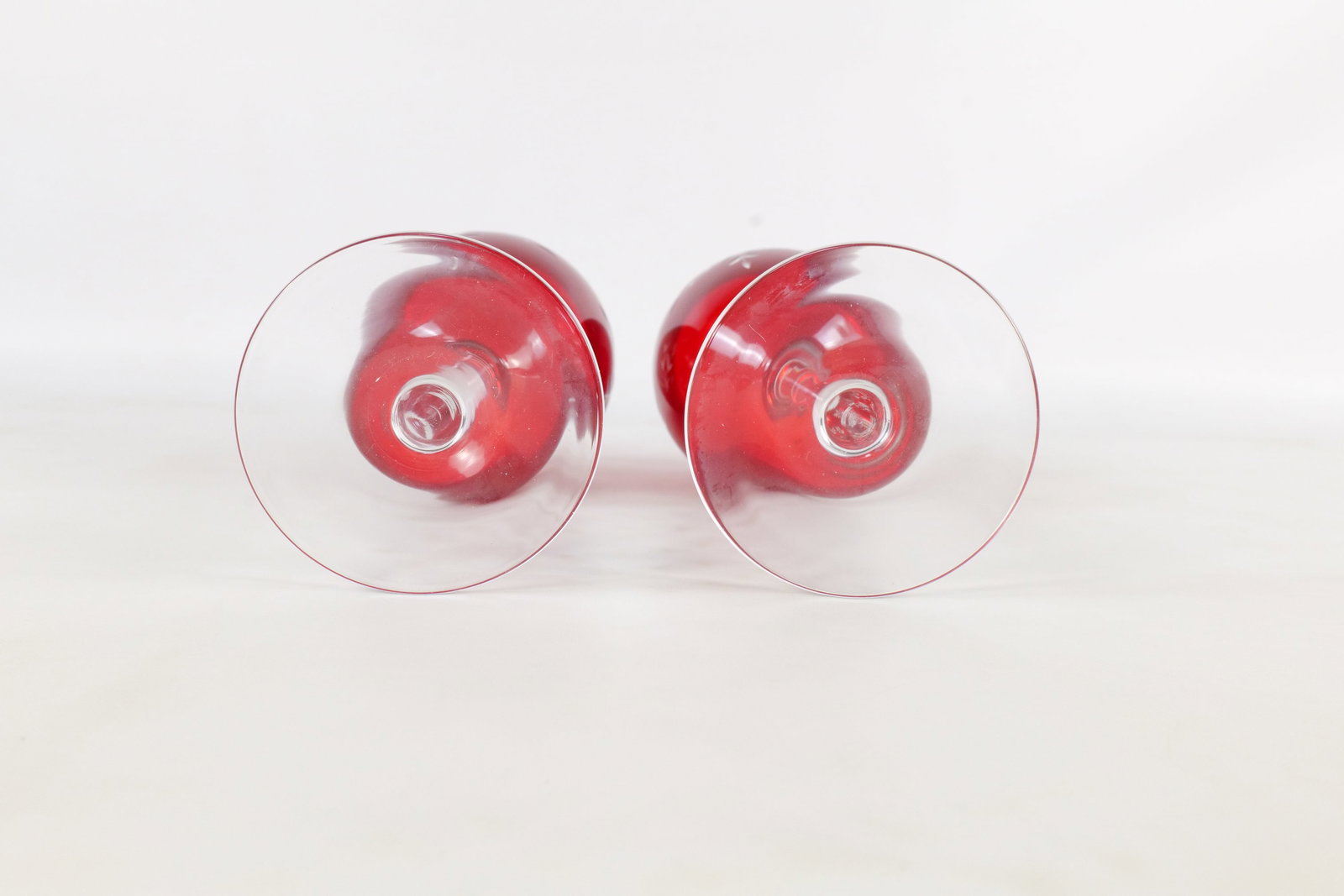 3 Ruby Cut to Clear Glasses - 9