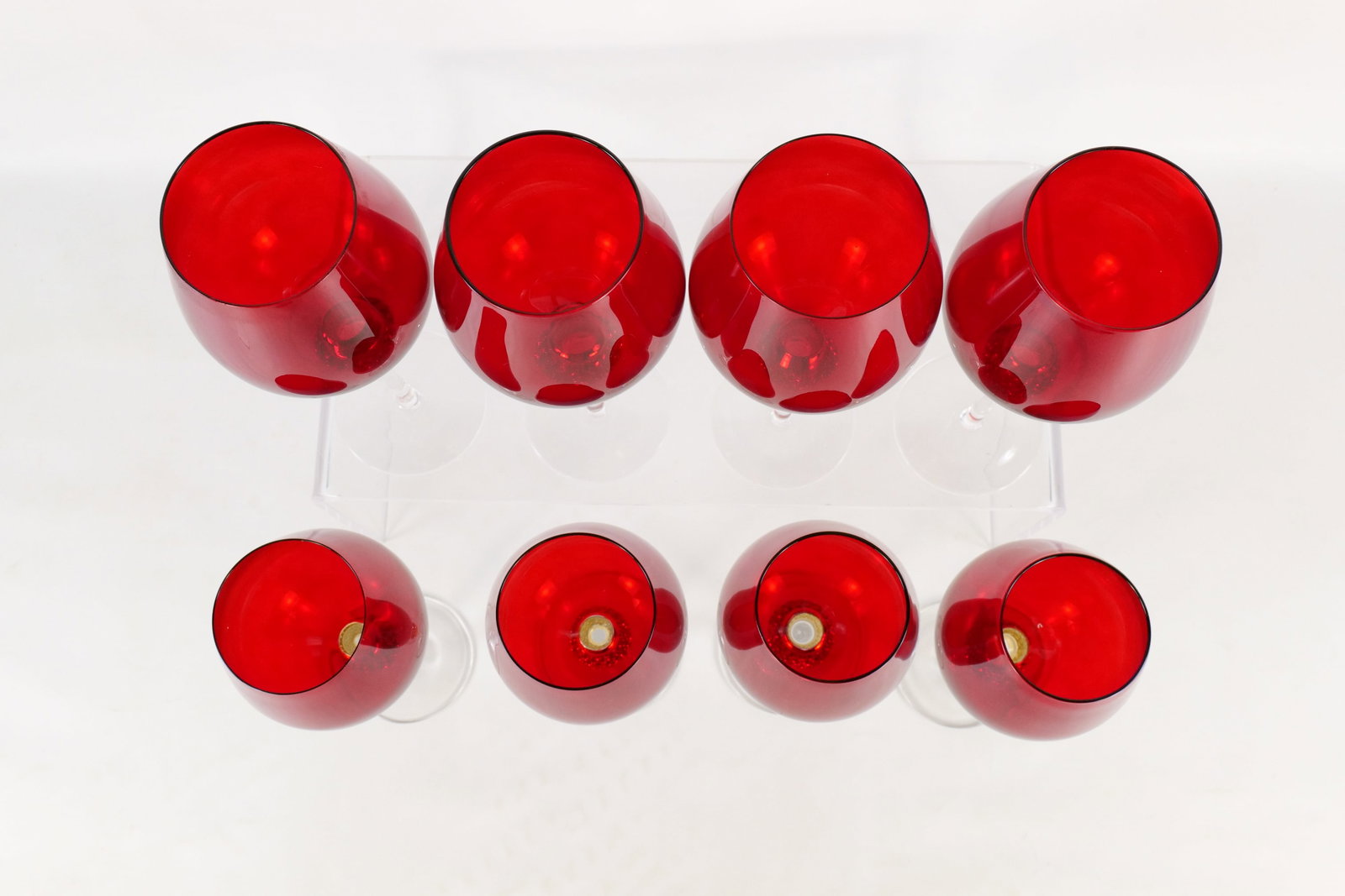 8 Elegant Ruby Wine Glasses - 2