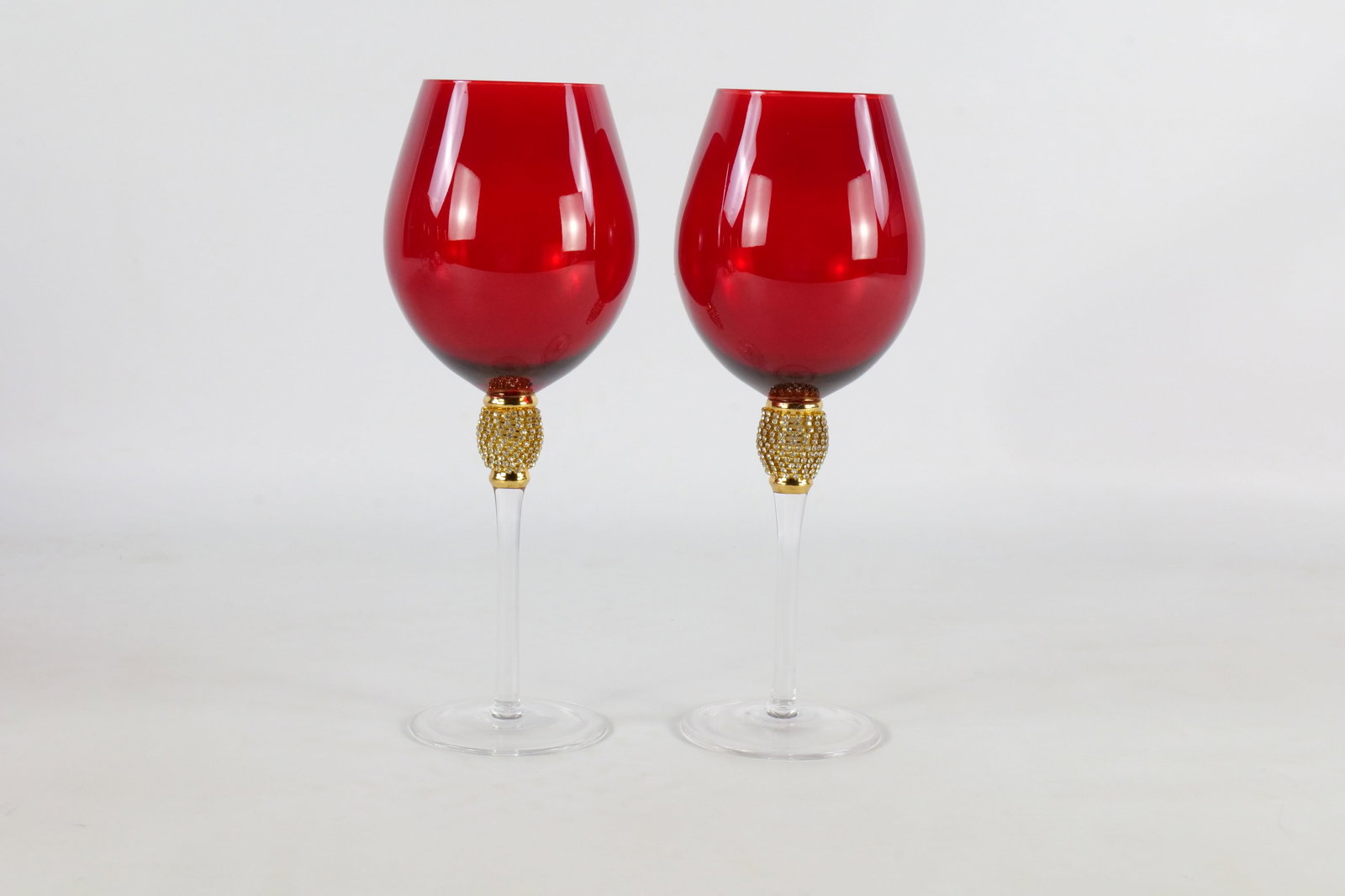8 Elegant Ruby Wine Glasses - 6