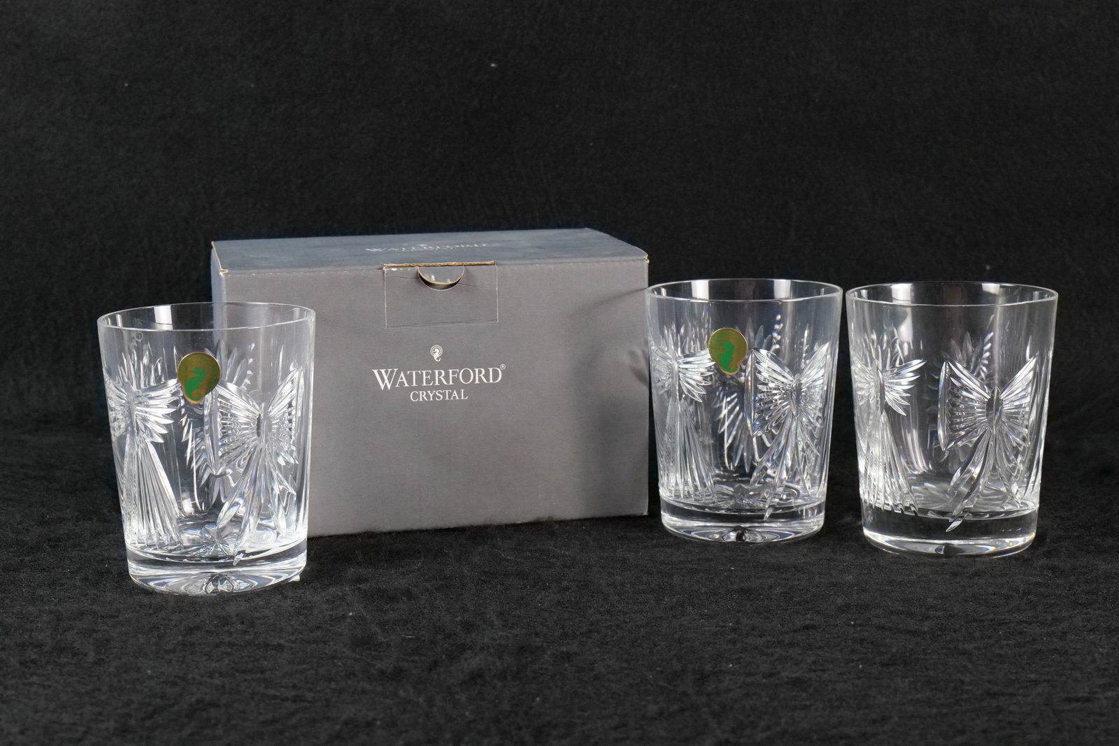 3 Waterford Millenium Series Glasses: Set of 3 Waterford Millenium series glasses including Universal Wishes. Measures approx. 4 1/2" tall x 3 1/2". All invoices must be paid within 24 hours of the sale. We offer multiple shipping options