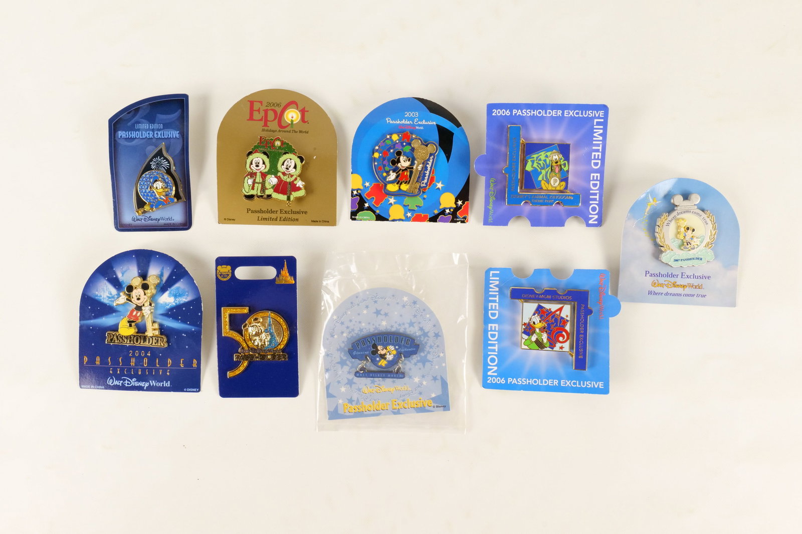 Lot of 9 Disney Passholder Exclusive Pins: Lot of 9 Disney Passholder Exclusive Pins. Including Limited Editions. All come with card backs. All invoices must be paid within 24 hours of the sale. We offer multiple shipping options, please read 