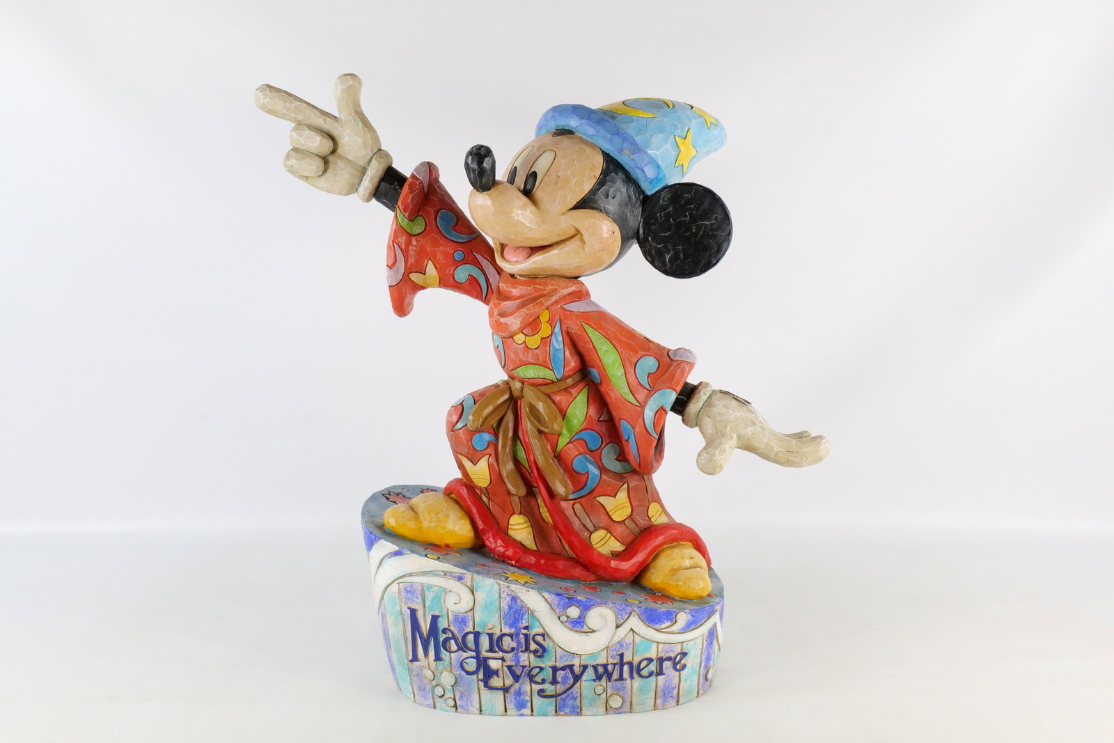 Jim Shore "Magic is Everywhere" Sorcerer Mickey Statue: Jim Shore Disney Traditions "Magic is Everywhere" Sorcerer Mickey Oversized Statue. Made in 2005. Measures 23 inches tall by 26 inches wide Buy 11 inches deep. All invoices must be paid within 24 hour