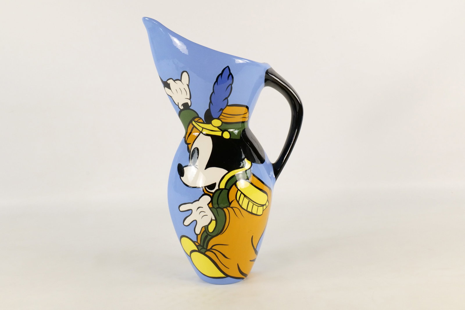 Square One Disney Bandleader Mickey Ceramic Hand Painted Pitcher: Square One Disney Bandleader Mickey Ceramic Hand Painted Pitcher. Limited Edition #2 of 95. Artist Signed on bottom. Measures 16 inches tall by 9 1/2 inches wide. All invoices must be paid within 24 h