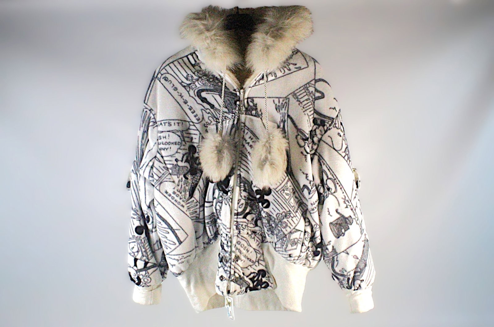 Vintage G. Adolphus Disney Mickey & Minnie Mouse Hoodie Faux Fur Trim Jacket (1 of 12)