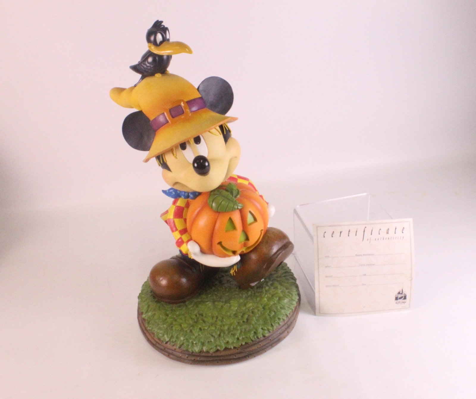 Disney Parks "Happy Halloween" Mickey Mouse as Scarecrow Big Fig Statue (1 of 9)