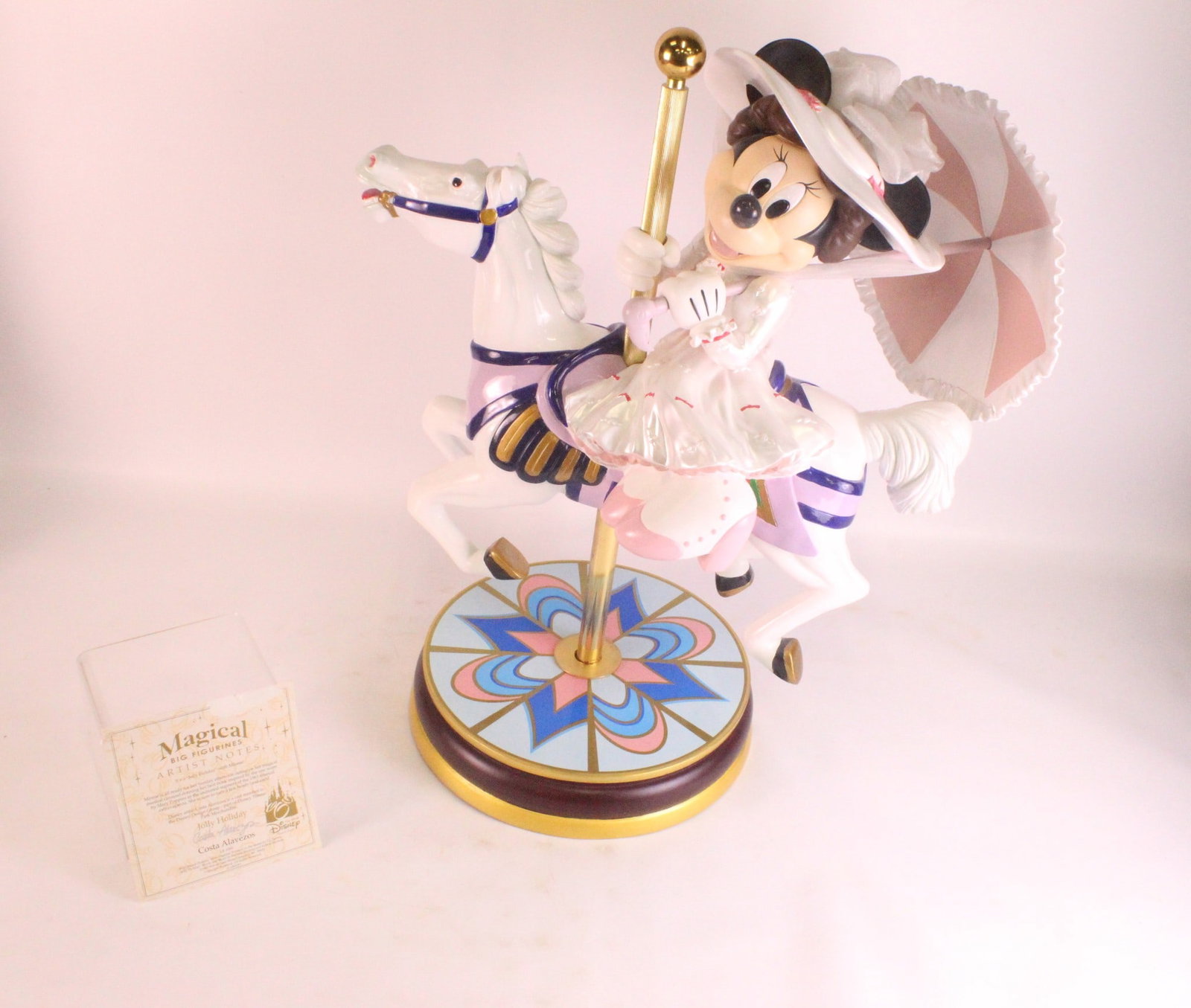 Disney Parks Jolly Holiday with Minnie Magical Big Figurine: Disney Parks Jolly Holiday with Minnie Magical Big Figurine. Minnie as Mary Poppins. Musical. By artist Costa Alavezos. Limited edition of 1000 pieces. Minnie's parasol has broken on the one edge and 