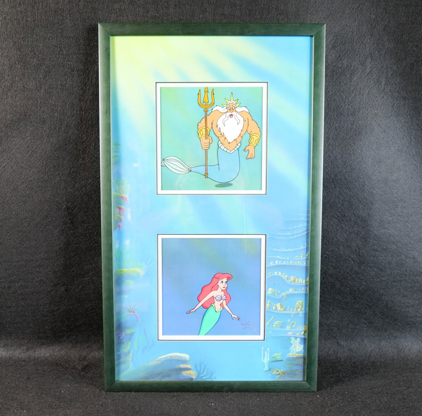 Walt Disney Television Animation Art - Disney's The Little Mermaid: Walt Disney Television Animation Art - Disney's The Little Mermaid. Walt Disney Animation Production Art. Two original production cells from The Little Mermaid. One is Ariel and the other is King Trit