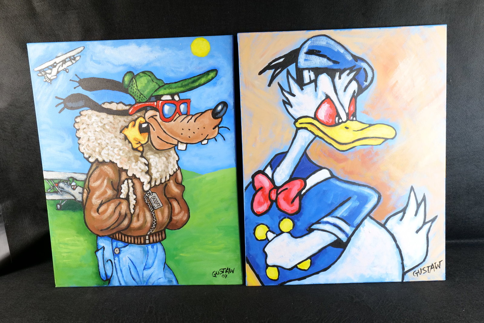 Lot of 2 Oil on Canvas Disney Paintings (1 of 13)
