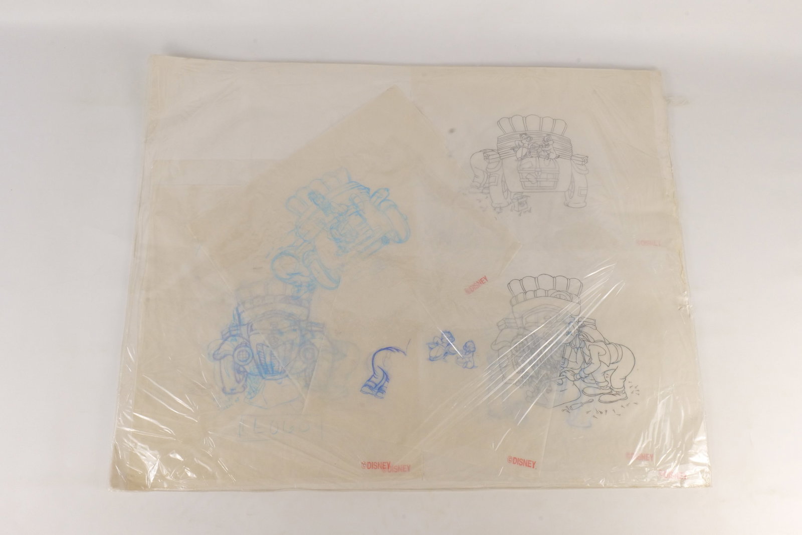 Goofy's Car, Chip N' Dale, and Disneyland Toontown Pencil Sketches: 1993 Disneyana Convention Goofy's Car, Chip N' Dale, and Disneyland Toontown Pencil Sketches. Set of seven color pencils by Disney artist Alex Maher. Information on the back. All invoices must be paid