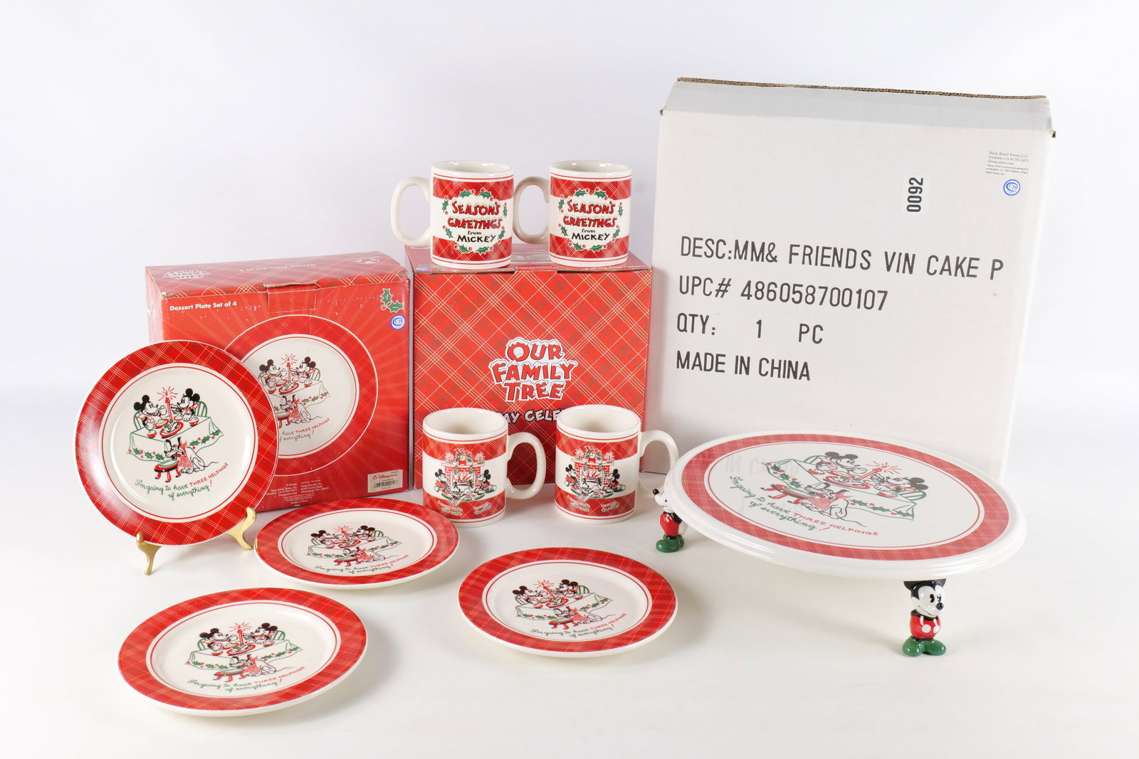 Lot of Disney Store "Our Family Tree" Holiday Celebration Dinnerware (1 of 14)