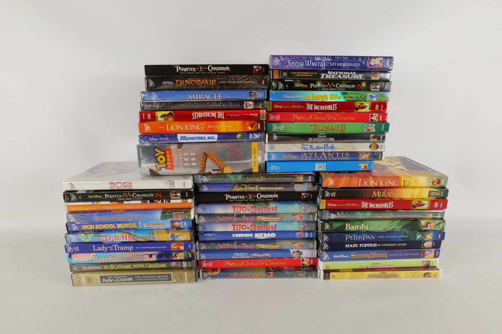 Lot of Disney DVD's: Lot of Disney DVD's. Most are Sealed. Including Lilo and Stitch, Bambi, The Incredibles, Peter Pan, Tarzan II, Bolt, The Lion King, Sleeping Beauty and More. All invoices must be paid within 24 hours 