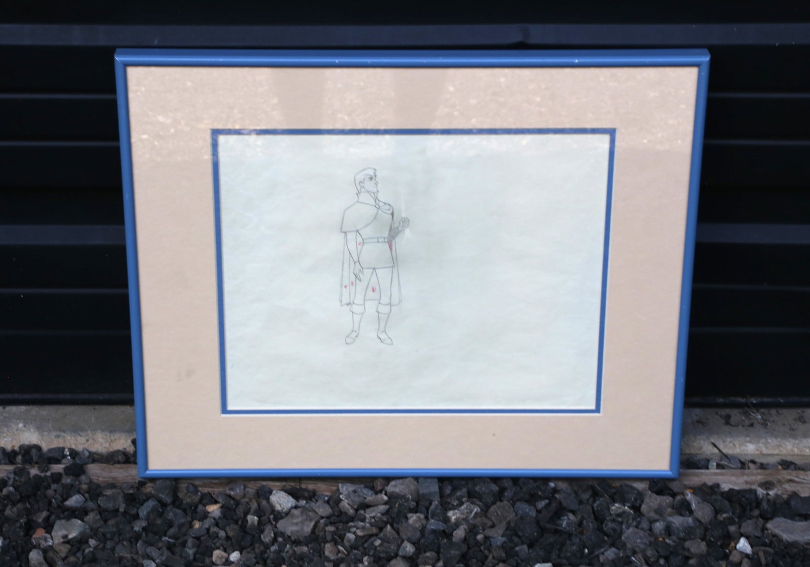 Disney Prince Philip Sleeping Beauty Pencil Sketch: Disney Prince Philip Sleeping Beauty Pencil Sketch. Unsure of artist. No paperwork or COA. Framed and matted. Measures 16.25 inches tall by 20.25 inches wide. All invoices must be paid within 24 hours