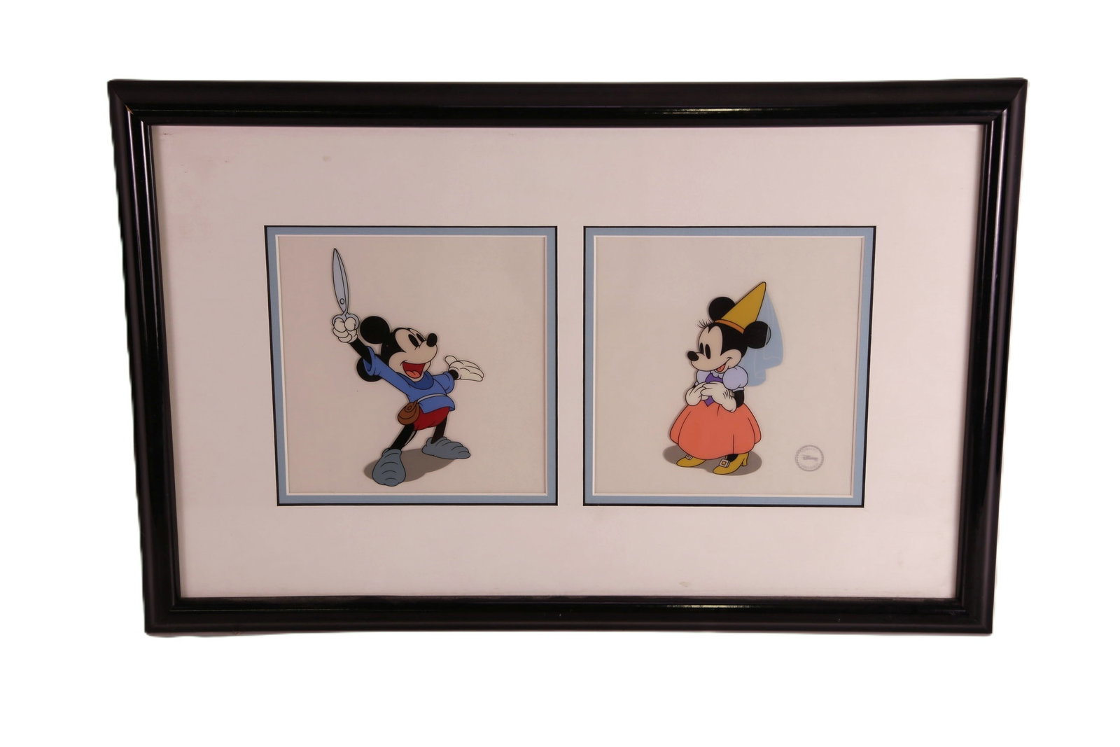 Disney Brave Little Tailor "Storybook Sweethearts" Sericel: Disney Brave Little Tailor "Storybook Sweethearts" Sericel. Limited edition from March 1st through July 1st 1996 exclusive for the Walt Disney Collectors Society. Comes with COA on the Back. Framed an