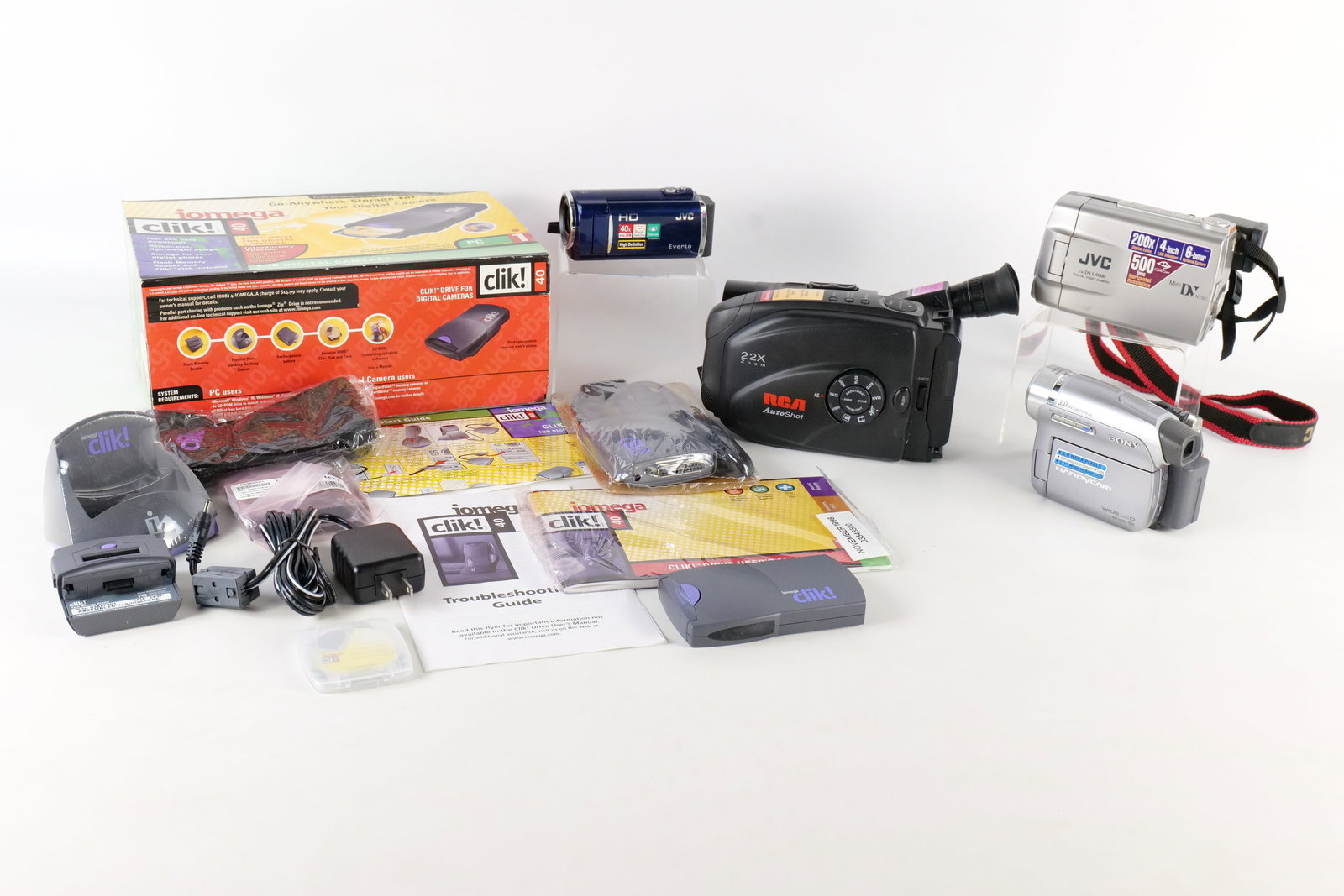 Lot of Five Camcorders and a Storage System (1 of 19)