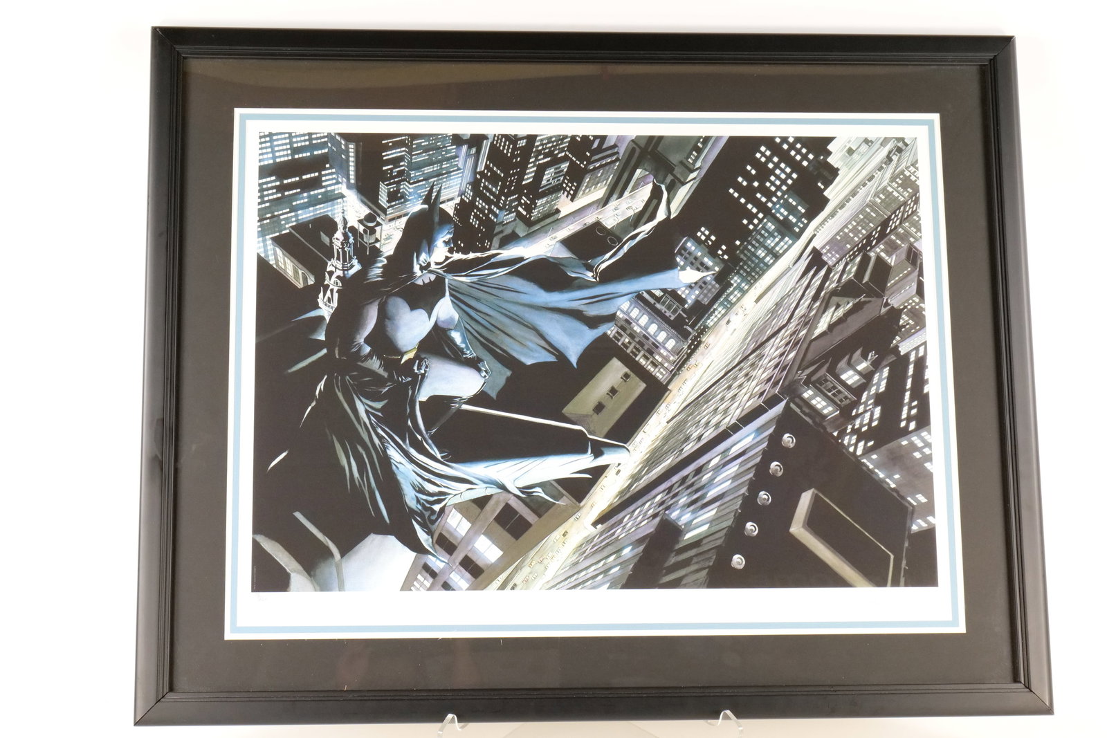 Batman: Knight Over Gotham City - Signed and Numbered Fine Art Giclee Print: Batman: Knight Over Gotham City - Signed and Numbered Fine Art Giclee Print by Alex Ross. Hand signed lower right. Numbered 15 / 350. Released in 2000 - DC Comics / Warner Brothers Studio Store Galler