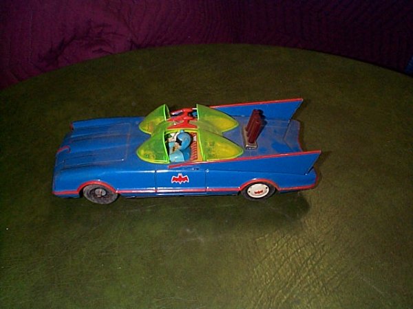 Battery Op Bat Mobile, Batman Toy Metal Car. In g
