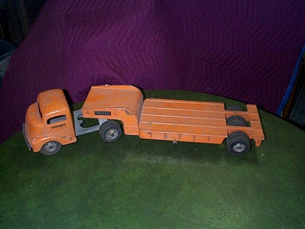 Smith Miller Toy Tractor Trailer Metal, Fruehauf 