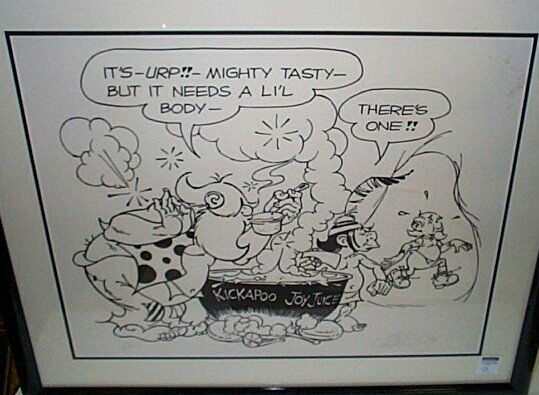 Framed signed Lil' Abner signed lower right Al Capp: Framed signed Lil' Abner signed lower right Al Capp 1976 Kickapoo Joy Juice cartoon. Measures 28.5" tall by 33" long. Local delivery available within a 60 mile radius of Somerset, NJ, local delivery f