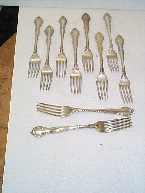Lot of ten Gorham sterling silver dinner forks pat