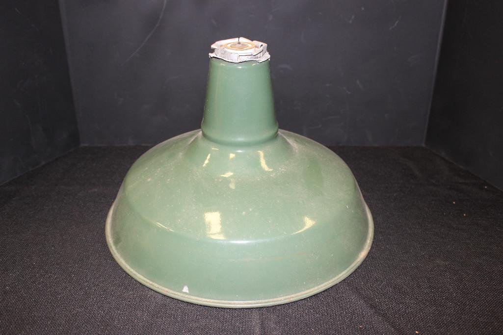 Vintage Pendalum Fixtures: Set of (3) 14" white inside -