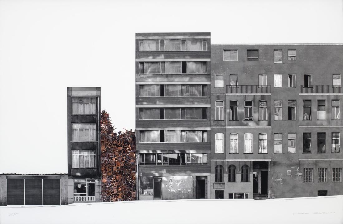 Doris Salcedo, Istanbul Project II, 2003: Istanbul Project II, 2003. Doris Salcedo (Colombia, 1958). Piezo-pigmento en papel de grabado alemán HahnemÃ¼hle, edición 3 de 35. Imagen /sight: 62 x 94 cm. Firmado "Doris Salcedo" en