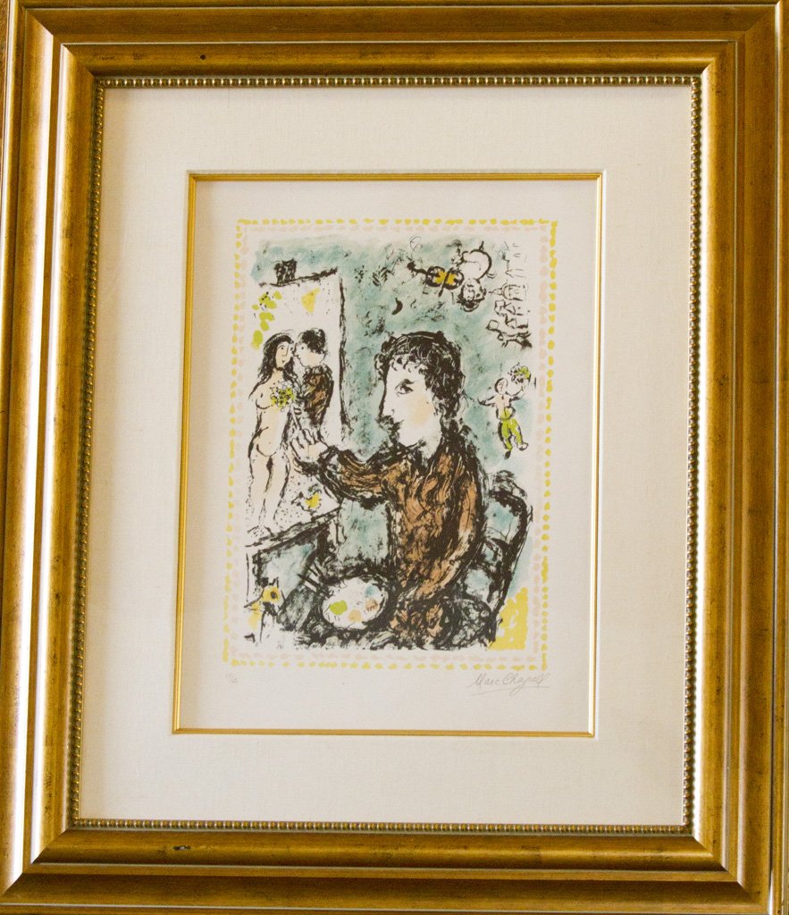 Fine Art by Marc Chagall: Size Approx w/o Frame: 18" x 25" Serigraph