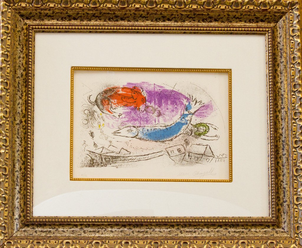 Fine Art by Marc Chagall: Size Approx w/o Frame: 20" x 14" Serigraph