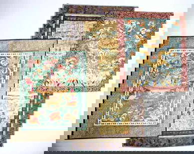 LOT OF THREE ASSORTED CHINESE FRAMED AND EMBROIDER: LOT OF THREE ASSORTED CHINESE FRAMED AND EMBROIDERED SILK PANELS, late 19th century, the largest 12 inches by 22 inches