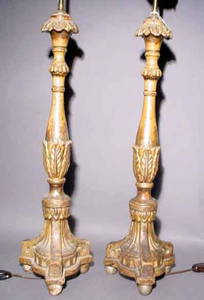 1168: PAIR OF LOUIS PHILIPPE STYLE CARVED AND GILDED CA