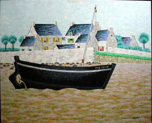 PETER ORLANDO (French, 20th century); oil on canv: PETER ORLANDO (French, 20th century); oil on canvas, 24 inches by 29 inches; ''Ile de Batz''; signed lower right (Est. 375-475)