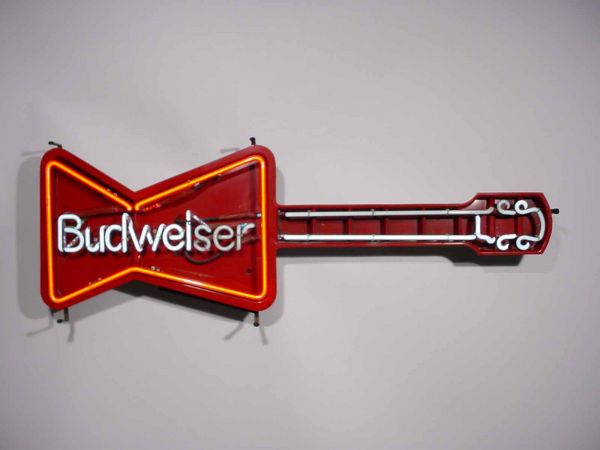 101: COLLECTIBLE BUDWEISER NEON GUITAR-SHAPED WALL-MOUN