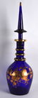 A LARGE BOHEMIAN BLUE GLASS DECANTER AND STOPPER