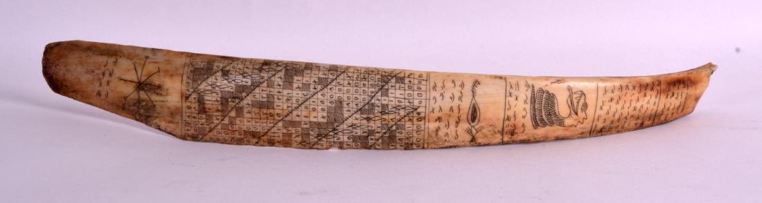 A 19TH CENTURY CONTINENTAL CARVED BONE 'SCRIMSHAW': A 19TH CENTURY CONTINENTAL CARVED BONE 'SCRIMSHAW' PANEL decorated all over with motifs, animals and insects. 1Ft 2.5ins wide.
