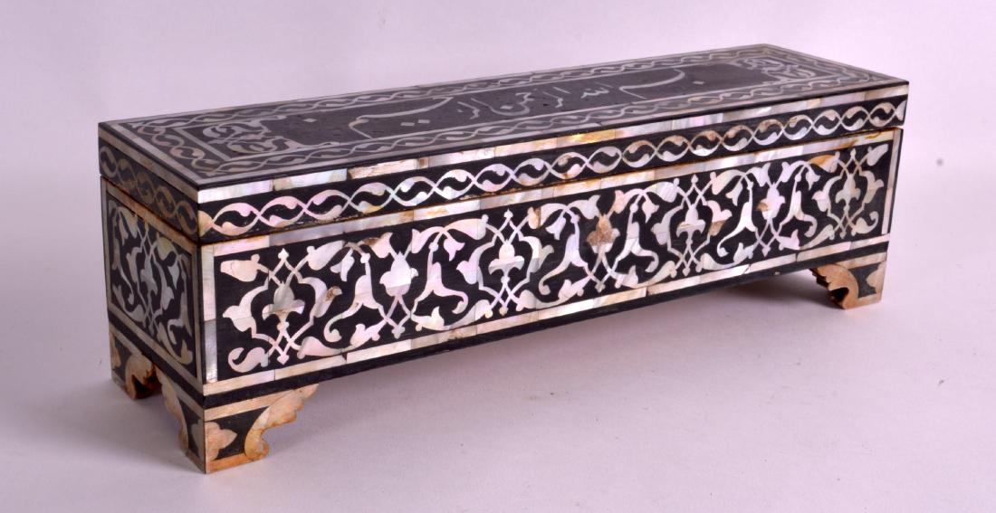 AN ISLAMIC MOTHER OF PEARL INLAID PEN BOX decorated (1 of 1)