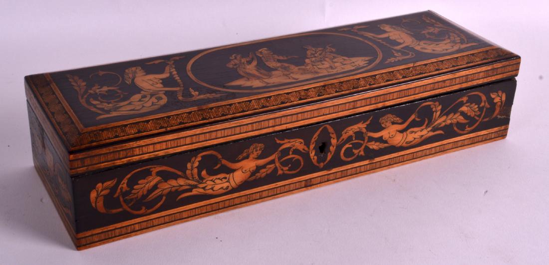 A 19TH CENTURY ITALIAN SORRENTO WARE RECTANGULAR BOX (1 of 1)