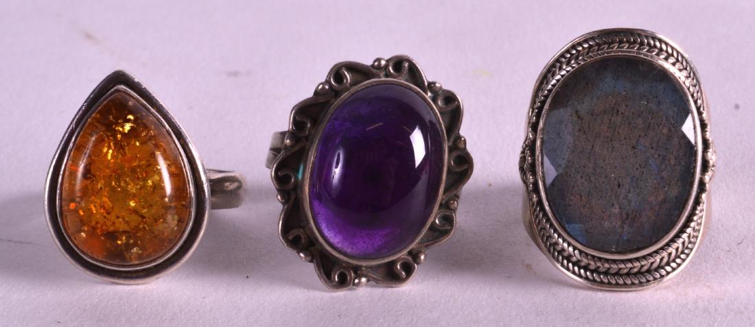 THREE SILVER RINGS. (3) (1 of 1)