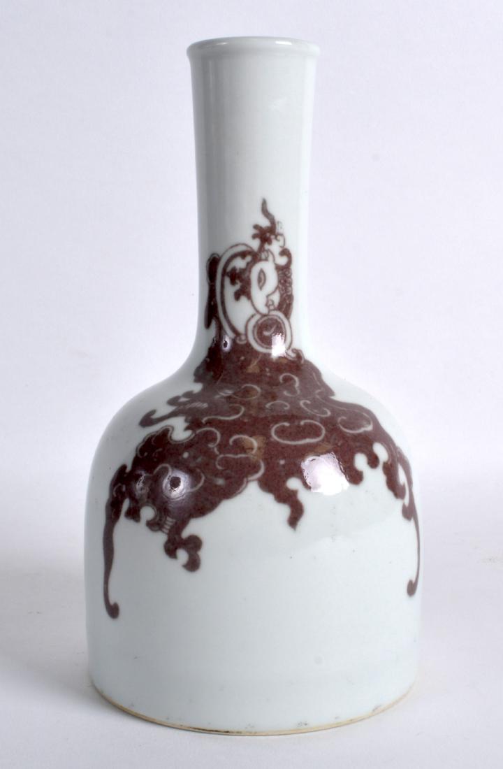 A CHINESE PORCELAIN MALLET FORM VASE bearing Kangxi (1 of 3)