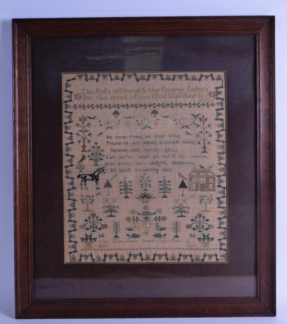 A 19TH CENTURY FRAMED ENGLISH SAMPLER by Emma Alesia (1 of 1)