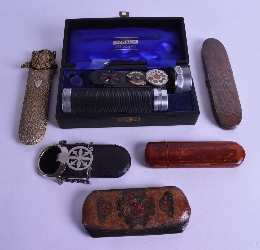 AN ARTS AND CRAFTS COPPER GLASSES CASE together with: AN ARTS AND CRAFTS COPPER GLASSES CASE together with others etc. (qty)