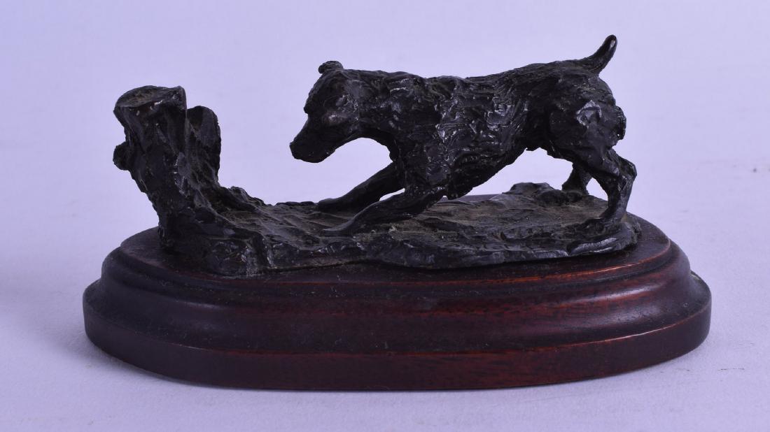 A SMALL BRONZE FIGURE OF A HOUND Signed Piglet 83. 12 (1 of 1)