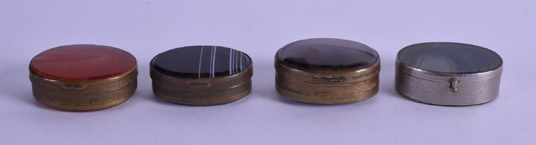 FOUR EARLY 20TH CENTURY FRENCH BRASS AND HARDSTONE PILL (1 of 1)