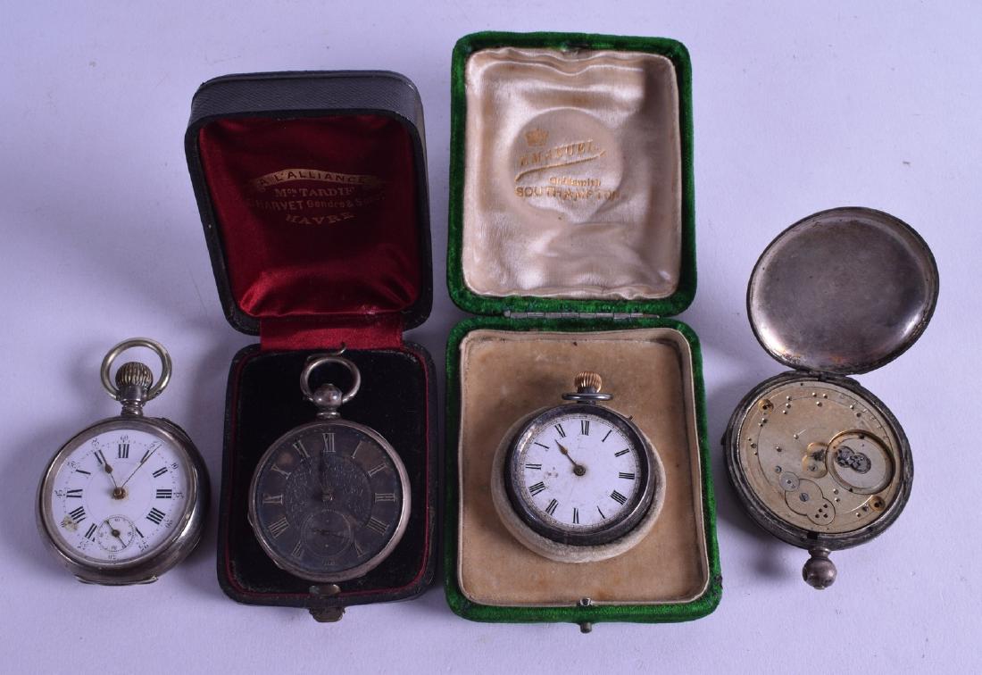 TWO LATE 19TH CENTURY BOXED SILVER ENGRAVED FOB WATCHES (1 of 1)