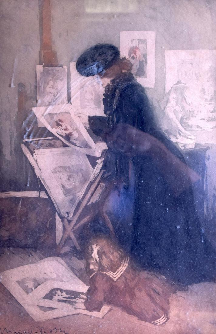 MANUEL ROBBE (1872-1936), Framed Aquatint and coloured (1 of 1)