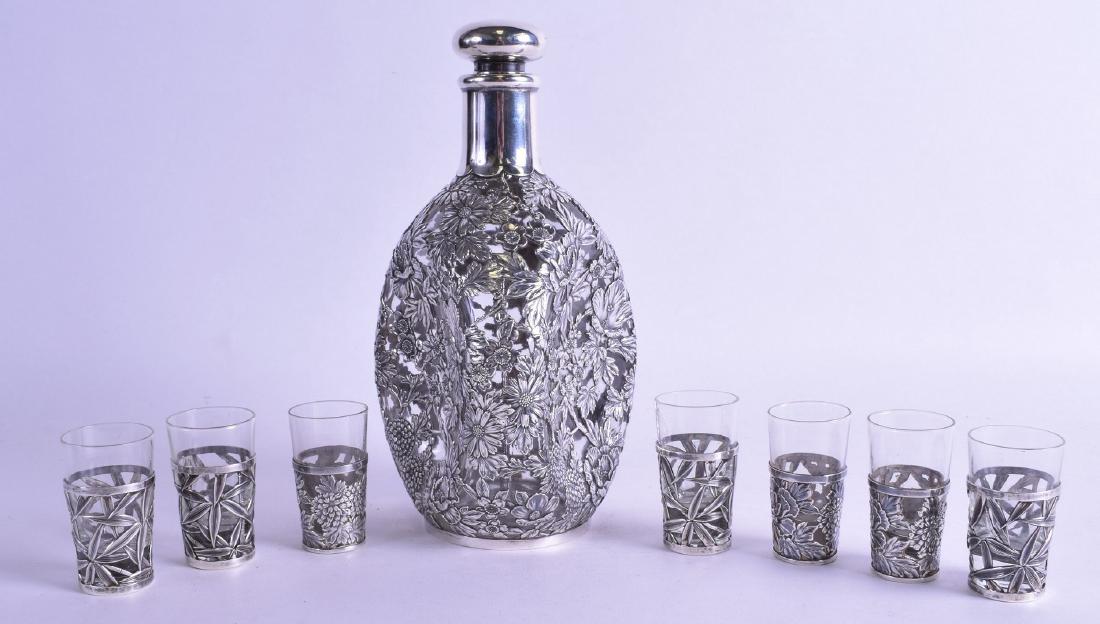 A GOOD LATE 19TH CENTURY CHINESE EXPORT SILVER OVERLAID (1 of 4)