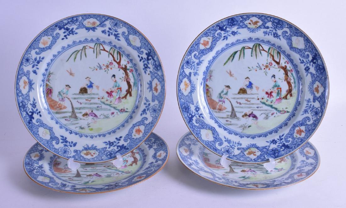 A SET OF FOUR 18TH CENTURY CHINESE EXPORT FAMILLE ROSE (1 of 2)