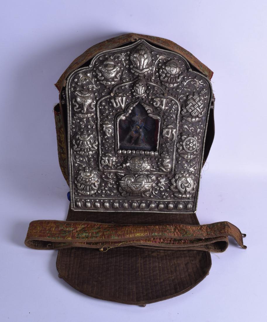 A LARGE ANTIQUE TIBETAN BUDDHISTIC SHRINE the case (1 of 2)