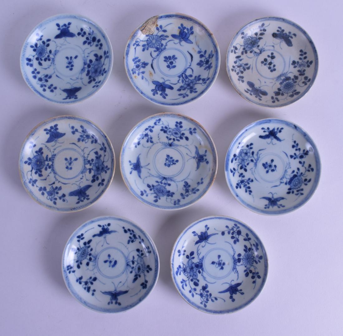 A SET OF EIGHT CHINESE CA MAU CARGO SAUCERS painted (1 of 2)